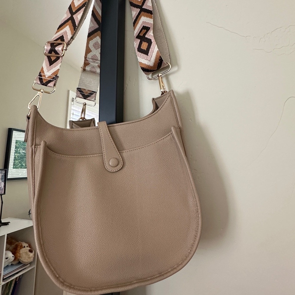 Beige Leather Handbag